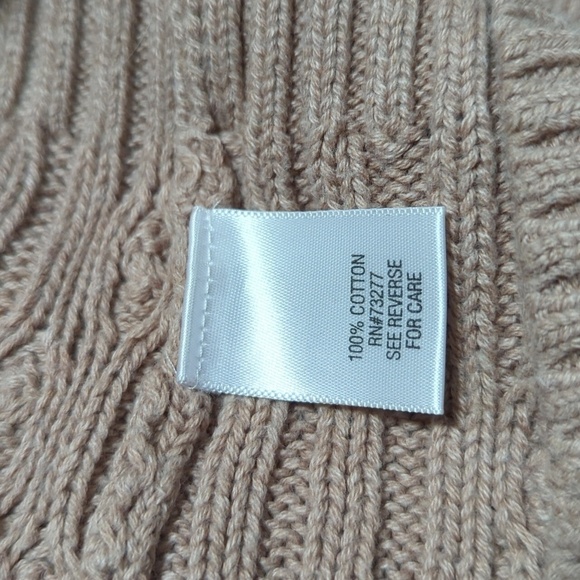 Croft & Barrow Men's Tan Cotton Cable Knit V-Neck Sweater Size XL - Picture 5 of 6